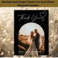 Handwriting Elegant Wedding Photo Thank You  Postcard