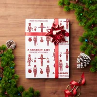 Red & White Trendy Nutcracker Crackin' Gift Wrapping Paper