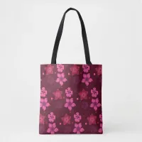 Shades of Pink Hawaiian Print Ladies Tote Bag