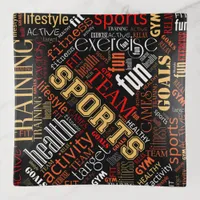 Fitness Word Cloud Red/White ID284 Trinket Tray