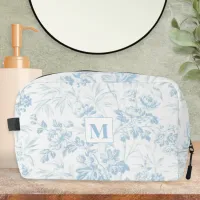 Light Blue Vintage Floral Patterned Elegant Pretty Dopp Kit