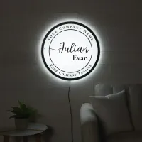 Modern Black Monogram LED Sign