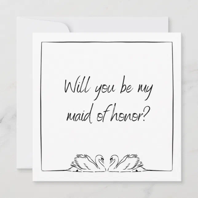 Will you be my maid of honor? Cute Chic Proposal  Invitation