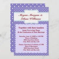 Blue & White Polka Dots Wedding Invitation