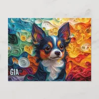 Chihuahua Paper Quilling Art Dog Portrait Postcard