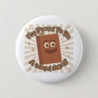 Word Nerd Pride Book Reader Cartoon Fun Pinback Button