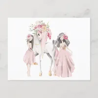 The Unicorn and Girls Postcard