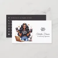 African American Crafting Queen Empowerment Art Business Card