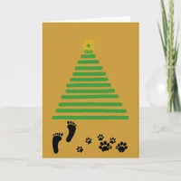 Card - Greeting - Footprints at base of tree