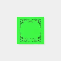 Halloween Slime Green & Black Magic Border  Post-it Notes