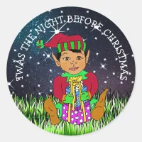 Twas the Night Before Christmas Elf Classic Round Sticker