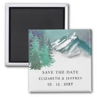 Rustic Mountains Lake Save The Date Magnet