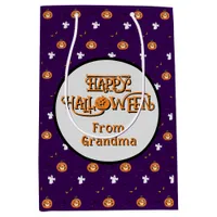 Halloween pattern and spooky message medium gift bag