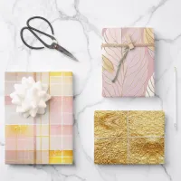 Pink Gold Christmas Patterns #2#8#32  ID1009 Wrapping Paper Sheets