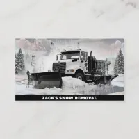*~* White Snow Removal Snow Plow Truck AP74 Business Card