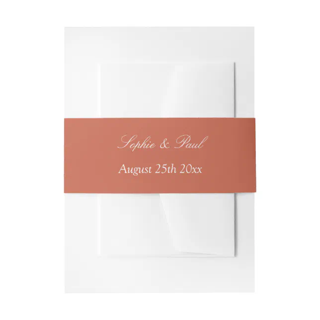 Terracotta Wedding Invitation Belly Band