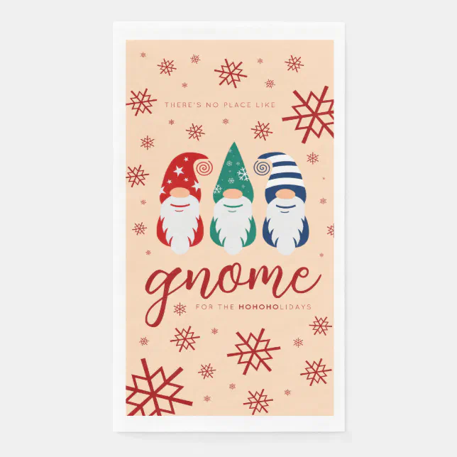 Hygge Christmas Gnome for the Holidays Snowflakes Paper Guest Towels