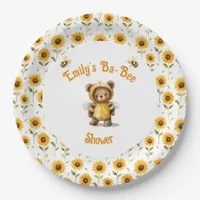 Cute Honey Bee Bear Ba-Bee Shower  Paper Plates