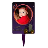 Bat, Jack o' Lanterns, Tombstone, Add Photo Frame Cake Topper