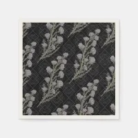 Dark & Moody Art Nouveau Lavender Floral Napkins