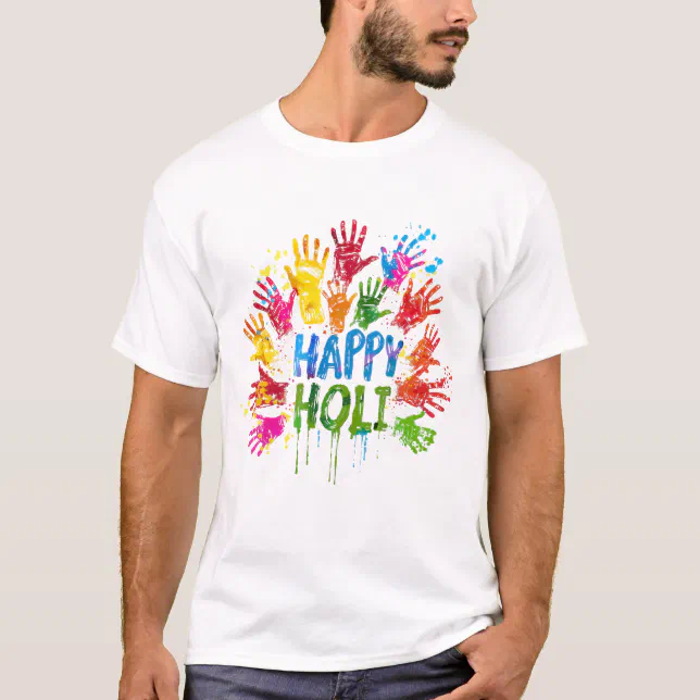 Happy Holi Colorful Hands | Celebration of India  T-Shirt