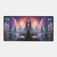 Cosmic Realms: Alien Worlds in Motion Desk Mat