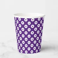 Fun Dark Purple with Purple and White Polka-Dots Paper Cups