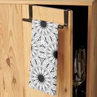 Black and White Flower Tea & Kitchen Towel