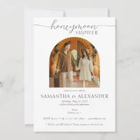 Modern Honeymoon Fund Photo Couples Shower Invitation