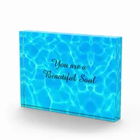 Aqua Water Pattern With Reflection Waves Photo Block