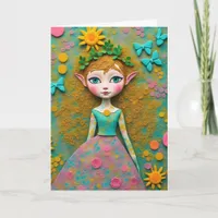 Butterfly Dreams Elf All Occasions Blank Inside  Card