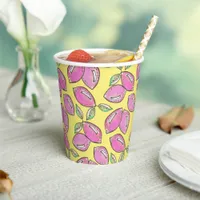 Pink Citrus Bridal Shower Main Squeeze Lemons Paper Cups