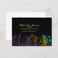 Neon Brush Strokes Business Card