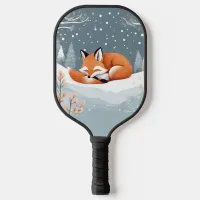 Winter Fox In Snow Animal Wildlife Nature Custom Pickleball Paddle