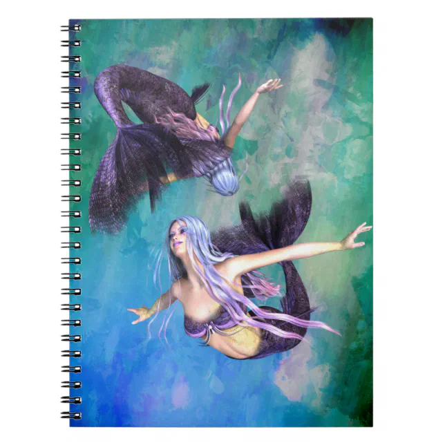 Pisces – Two Mermaids Swimming in a Loop Notebook