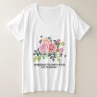 Custom Personalize Photo Artwork Quote Women's Plus Size T-Shirt