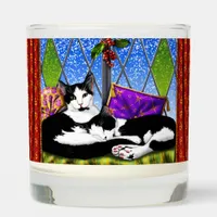 Cozy Cats Mistletoe Holiday Scene Vanilla Scented Candle