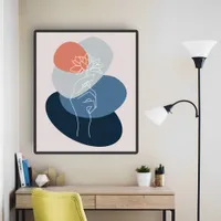 Modern Abstract minimalist Holding Flower Boho Art Poster