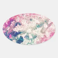 Flowers Abstract Oval Sticker