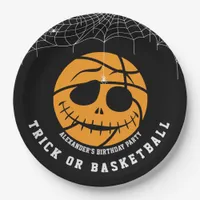 Halloween Basket Ball Trick or Basketball Birthday Paper Plates