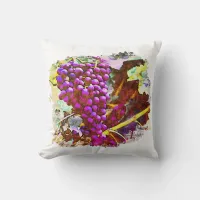 *~* Artsy Tuscany Grapes Vineyard Wine Creative Throw Pillow