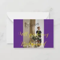 Photo collage minimalist bridesmaid cards