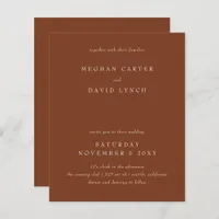 Budget Rustic Terracotta Wedding Invitation