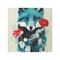 Blue Fox Metal Wall Art