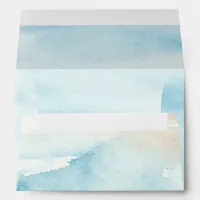 Rustic Watercolor Ocean Sea Summer Beach Wedding Envelope