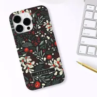 Personalized Name Modern Moody Floral Botanical Case-Mate iPhone 14 Pro Max Case