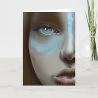 Pretty Women's Face | AI Generated Art Card