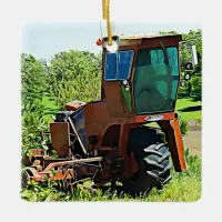 Personalized Tractor Farming Midwest  Christmas Ceramic Ornament