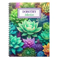 Aloe Vera and Succulents Collage Personalized Notebook