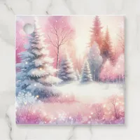 Pink Winter Wonderland Christmas  Favor Tags